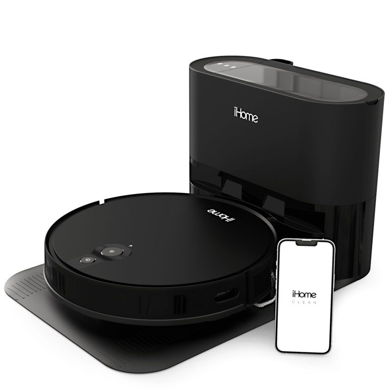 iHome AutoVac Eclipse Pro 3-in-1 Robot Vacuum and Vibrating Mop with Auto Empty Base, HomeMap Navigation, Google and App Control | Bigbigmart.com