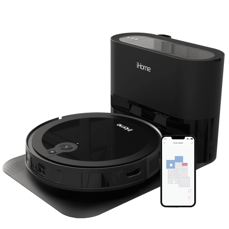 iHome AutoVac Luna Pro 3-in-1 Robot Vacuum and Vibrating Mop with Auto Empty Base | Bigbigmart.com