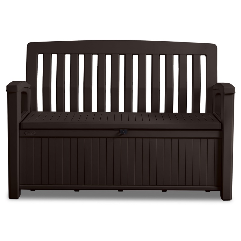 Keter Outdoor Storage Resin Bench – Brown | Bigbigmart.com