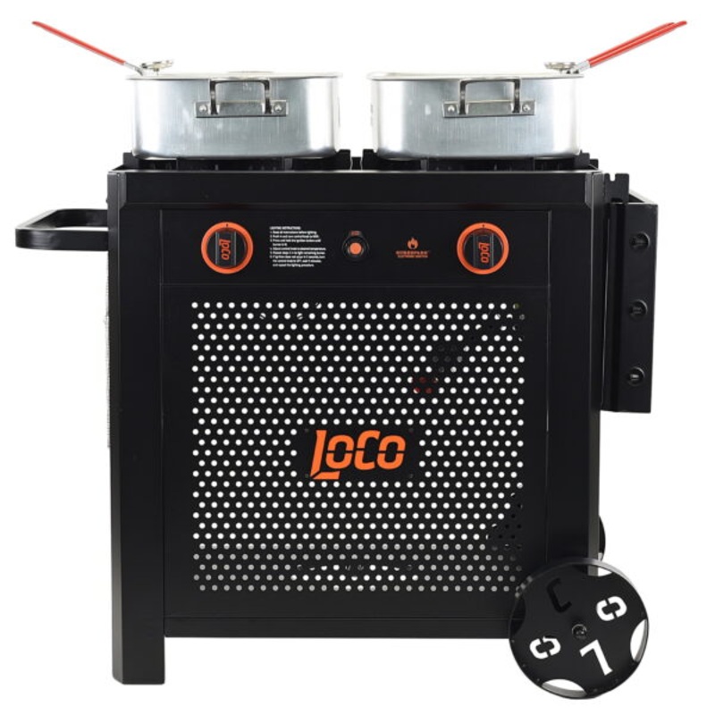 Loco Cookers Propane Dual Burner Fry Cart | Bigbigmart.com