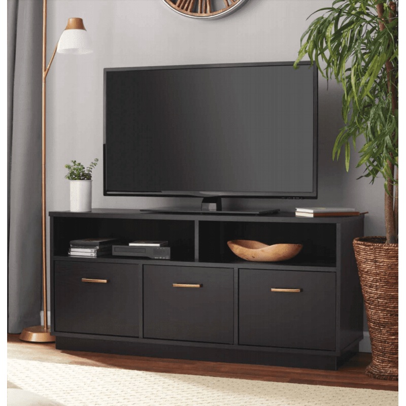 Mainstays 3-Door TV Stand Console for TVs up to 50, Blackwood | Bigbigmart.com