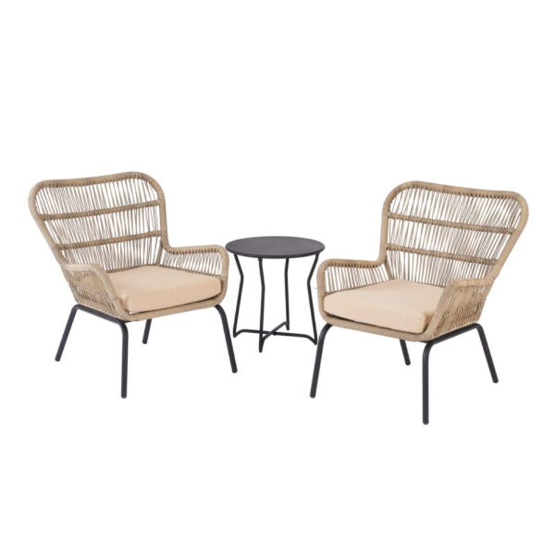 Mainstays Adina Bay Outdoor Patio Furniture 3 Piece Wicker Chat Set | Bigbigmart.com