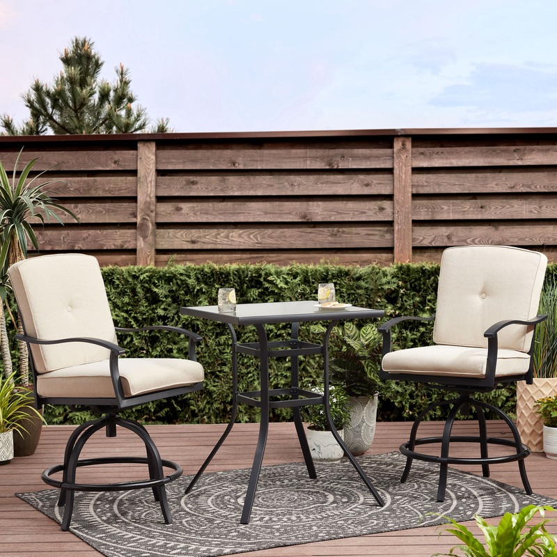 Mainstays Belden Park 3-Piece High Bistro Set – Tan | Bigbigmart.com
