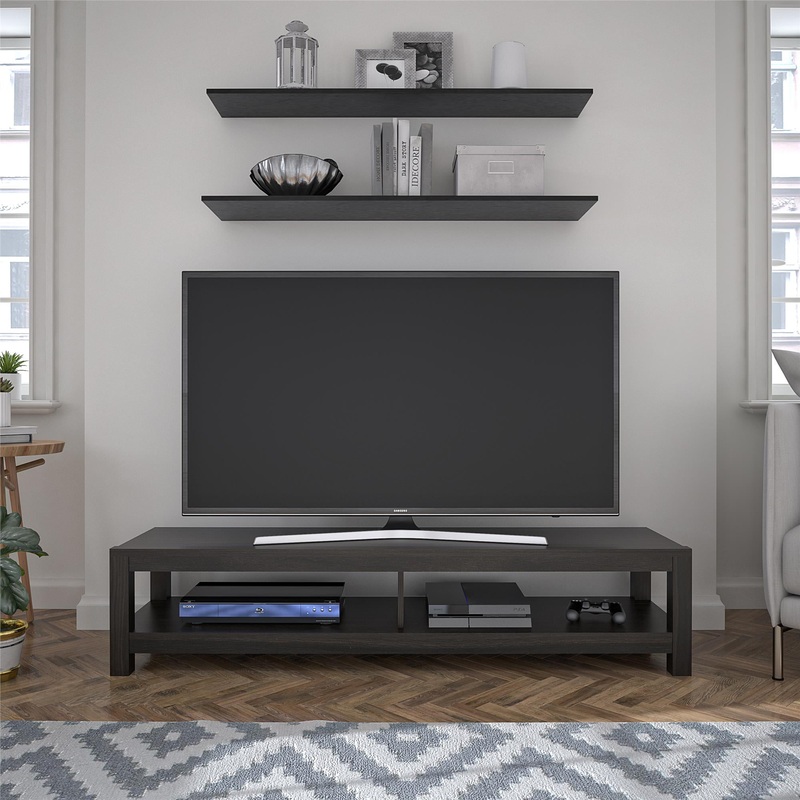 Mainstays Parsons TV Stand for TVs up to 65, Espresso | Bigbigmart.com