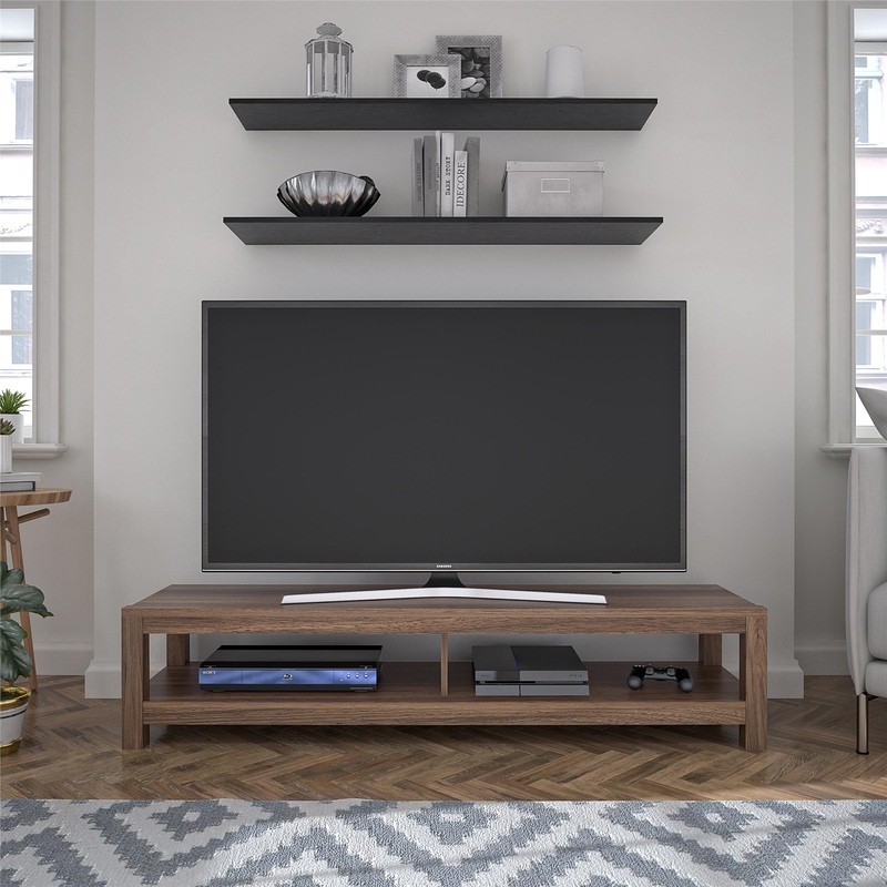 Mainstays Parsons TV Stand for TVs up to 65, Walnut | Bigbigmart.com