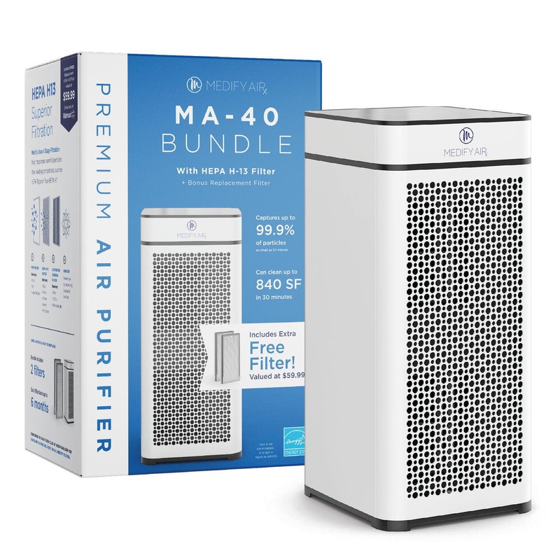 Medify Air MA-40 Value Pack Includes a Free Set of Replacement Filters – H13 HEPA, White | Bigbigmart.com