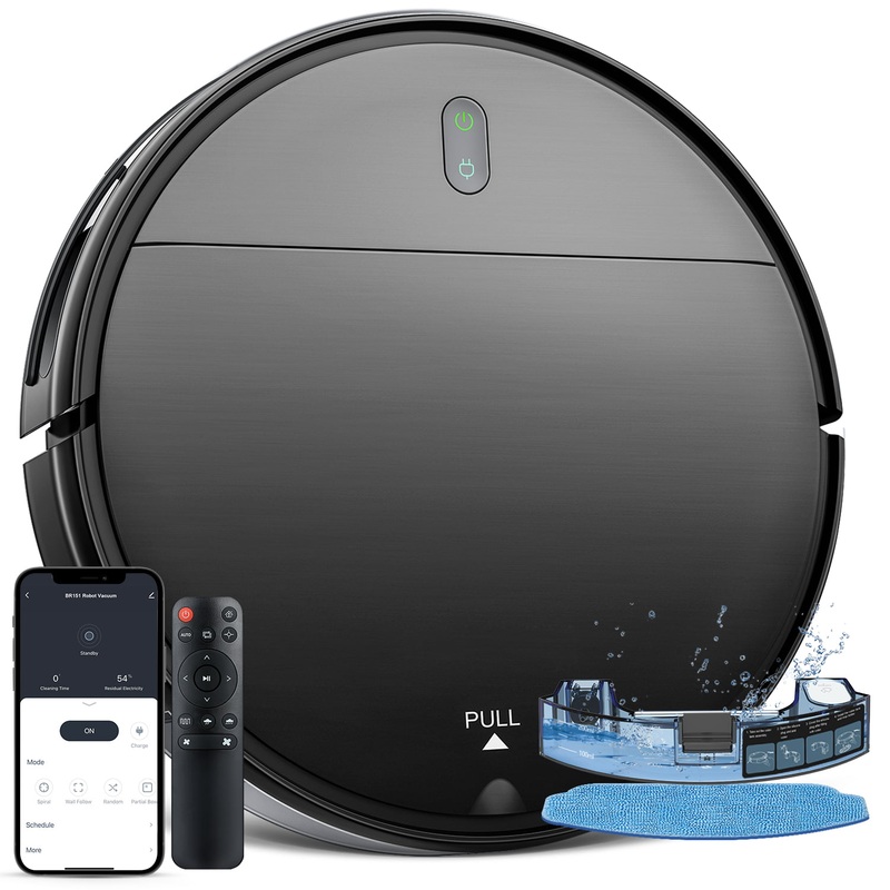 ONSON Robot Vacuum Cleaner, 2 in 1 Robot Vacuum and Mop Combo, With WIFI Connection For Pet Hair, Hard Floor | Bigbigmart.com