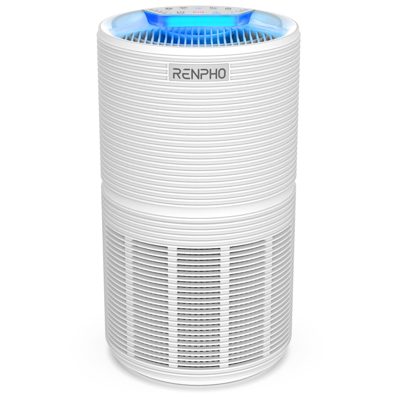 RENPHO Air Purifier for Home Large Room 1200 Ft, H13 True HEPA Filter Air Cleaner for Allergies and Asthma, RP-AP089W, White | Bigbigmart.com