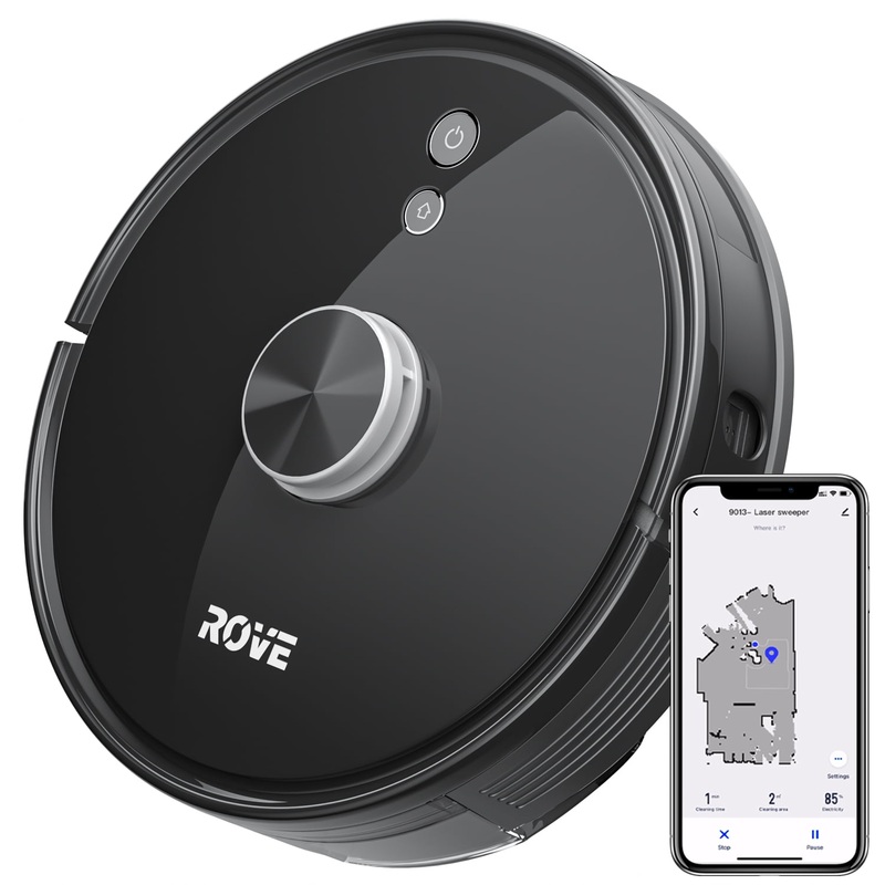 Rove Robot Vacuum Sweeping Cleaner – 2000 Pa Strong Suction & 2600mAh Battery Life Robotic Sweeper, Automatic Self Charging, Lidar Navigation, Smart Mapping, Perfect for Pet Hair Carpets, Hard Floors | Bigbigmart.com