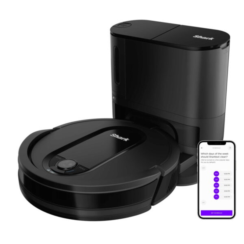 Shark EZ Robot Vacuum with Self-Empty Base, Row-by-Row Cleaning, Powerful Suction, Perfect for Pet Hair, Wi-Fi, Carpets & Hard Floors, RV910S | Bigbigmart.com