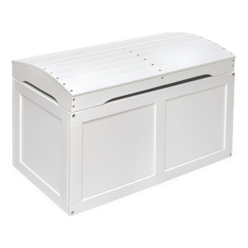 Badger Basket Kid’s Hardwood Barrel Top Toy Chest 3.9 Cu ft. Capacity – White | Bigbigmart.com