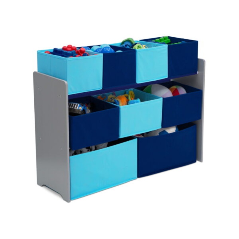 Delta Children Deluxe Multi-Bin Toy Organizer with Storage Bins, Greenguard Gold Certified, Grey | Bigbigmart.com