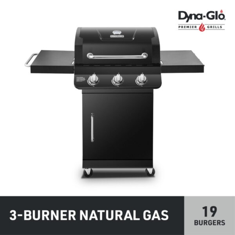 Dyna-Glo Premier 3 Burner Natural Gas Outdoor Grill Black | Bigbigmart.com