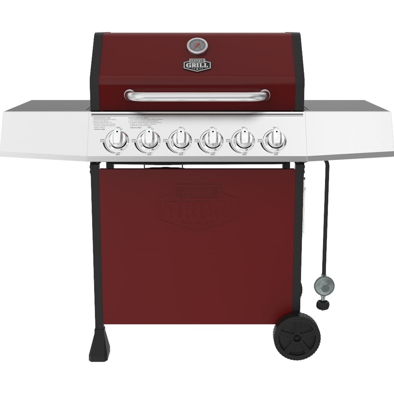 Expert Grill 6 Burner Propane Gas Grill in Red | Bigbigmart.com
