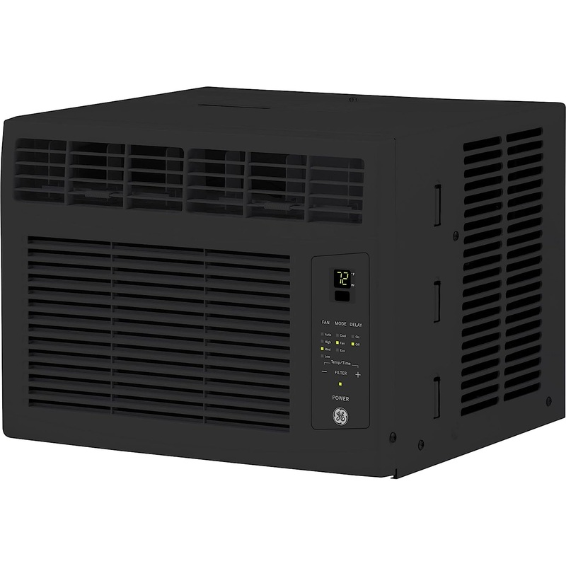 GE Electronic Window Air Conditioner 6000 BTU, Black, Efficient Cooling for Smaller Areas Like Bedrooms and Guest Rooms, 6K BTU Window AC Unit with Easy Install Kit | Bigbigmart.com