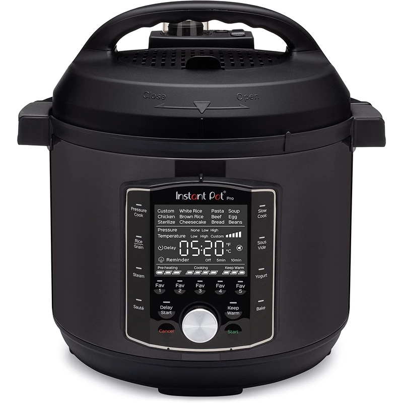 Instant Pot Pro 10-in-1 Pressure Cooker, Slow Cooker, Rice/Grain Cooker, Steamer, Saut, Sous Vide, Yogurt Maker, Sterilizer, and Warmer, Includes Free App with over 1900 Recipes, Black, 6 Quart | Bigbigmart.com