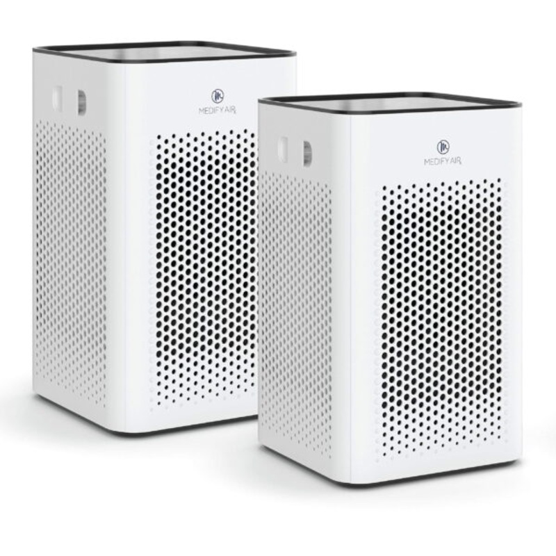 Medify MA-25 Air Purifier with H13 True HEPA Filter | 500 sq ft Coverage | for Allergens, Wildfire Smoke, Dust, Odors, Pollen, Pet Dander | Quiet 99.9% Removal to 0.1 Microns | White, 2-Pack | Bigbigmart.com