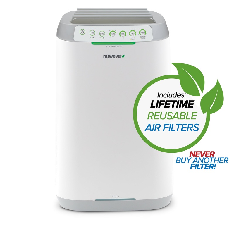 NUWAVE OxyPure Zero Bio-Guard Air Purifier, Never Purchase Replacement Filters Again, Cleans 1000 sq.ft., Captures and Eliminates Dust, Pollen, Pet Dander, Lead, Formaldehyde, Gases, VOCs | Bigbigmart.com
