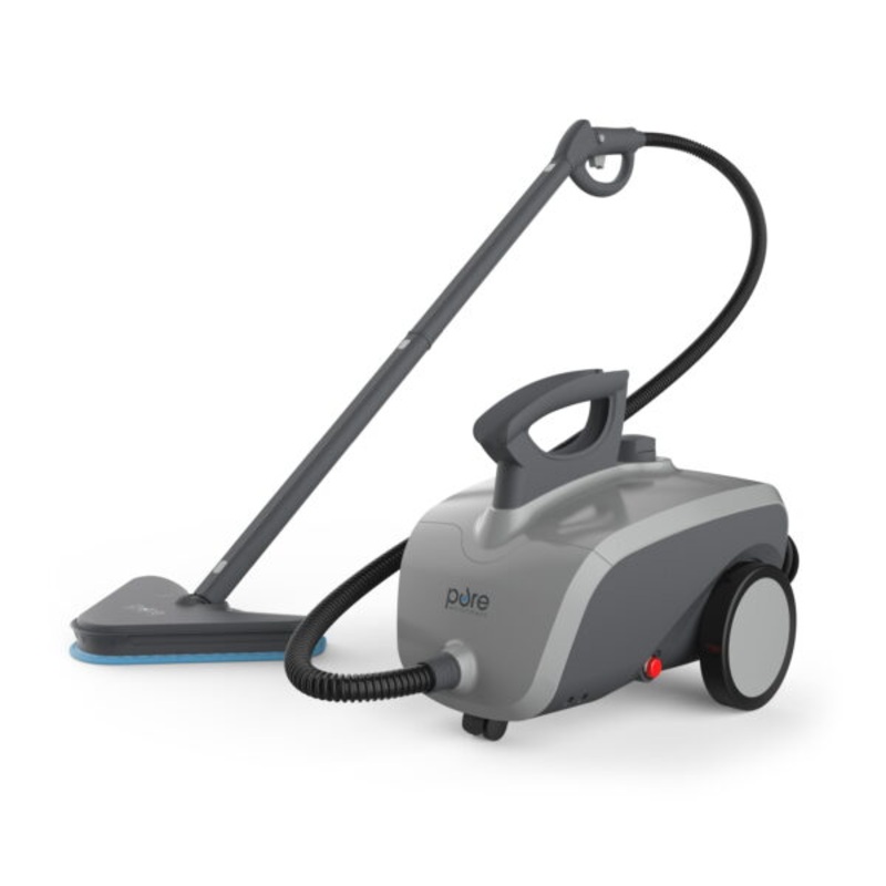 Pure Enrichment PureClean XL Rolling Steam Cleaner – Multi-Purpose Chemical-Free Steam Cleaner with 18 Accessories for Deep Cleaning Floors, Tiles, Grout, Windows, Grills, Ovens, and Vehicles | Bigbigmart.com