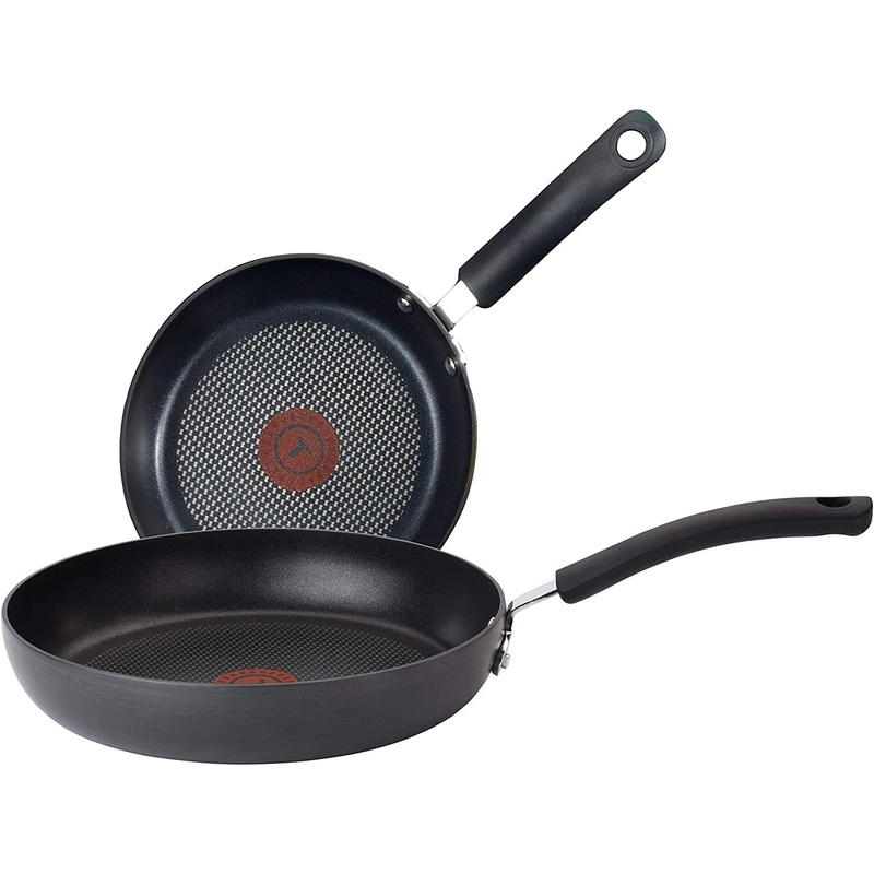 T-fal Ultimate Hard Anodized Nonstick Fry Pan Set 10, 12 Inch Cookware, Pots and Pans, Dishwasher Safe Grey | Bigbigmart.com