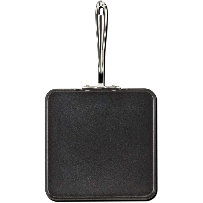 All-Clad HA1 Hard Anodized Nonstick Griddle 11 x 11 Inch Pots and Pans, Cookware Black | Bigbigmart.com