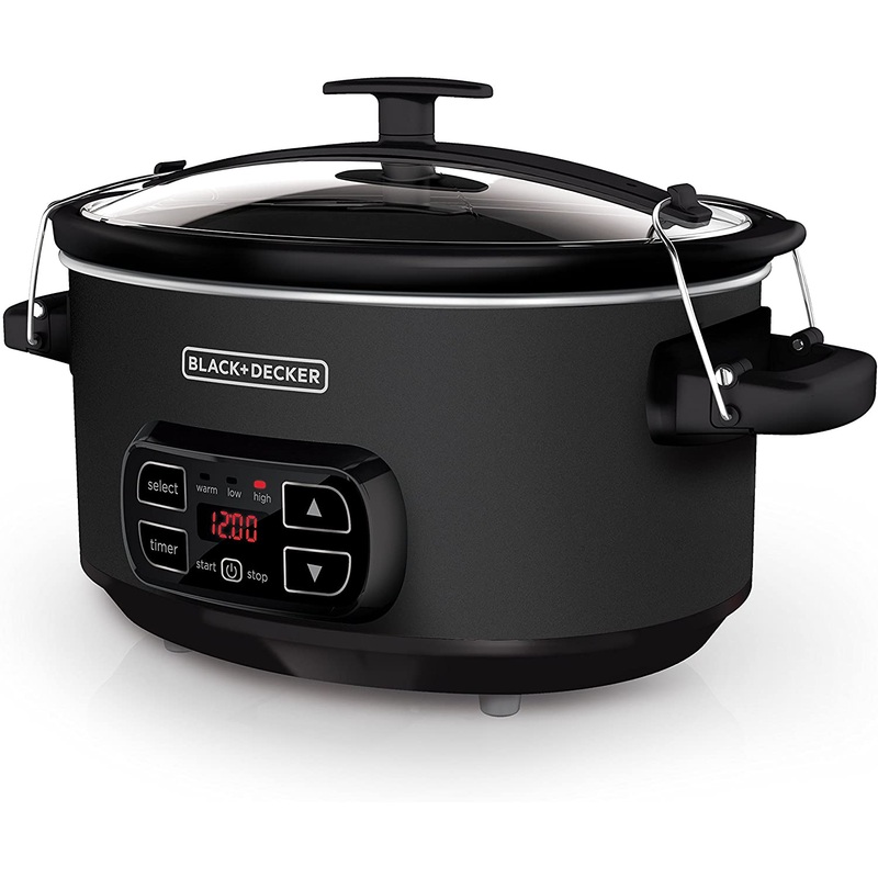 BLACK+DECKER 7-Quart Digital Slow Cooker with Chalkboard Surface, Slate, SCD4007 | Bigbigmart.com