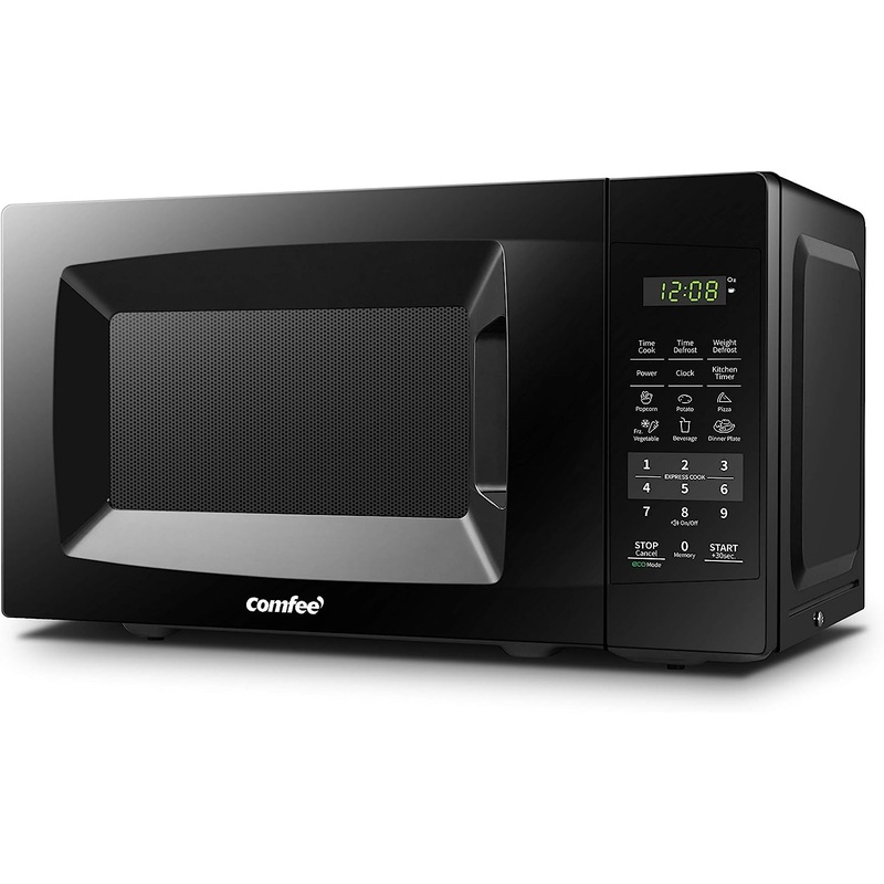 COMFEE’ EM720CPL-PMB Countertop Microwave Oven with Sound On/Off, ECO Mode and Easy One-Touch Buttons, 0.7cu.ft, 700W, Black | Bigbigmart.com