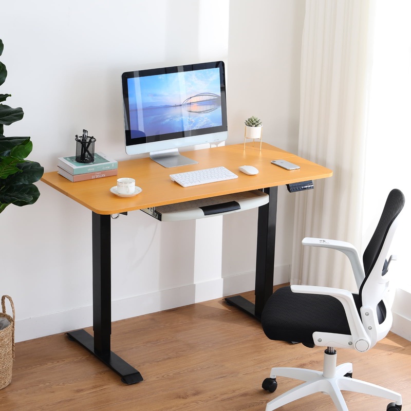 ComHoma Standing Desk Height Adjustable 47 x 24 Inch Stand Up Table, Bamboo | Bigbigmart.com