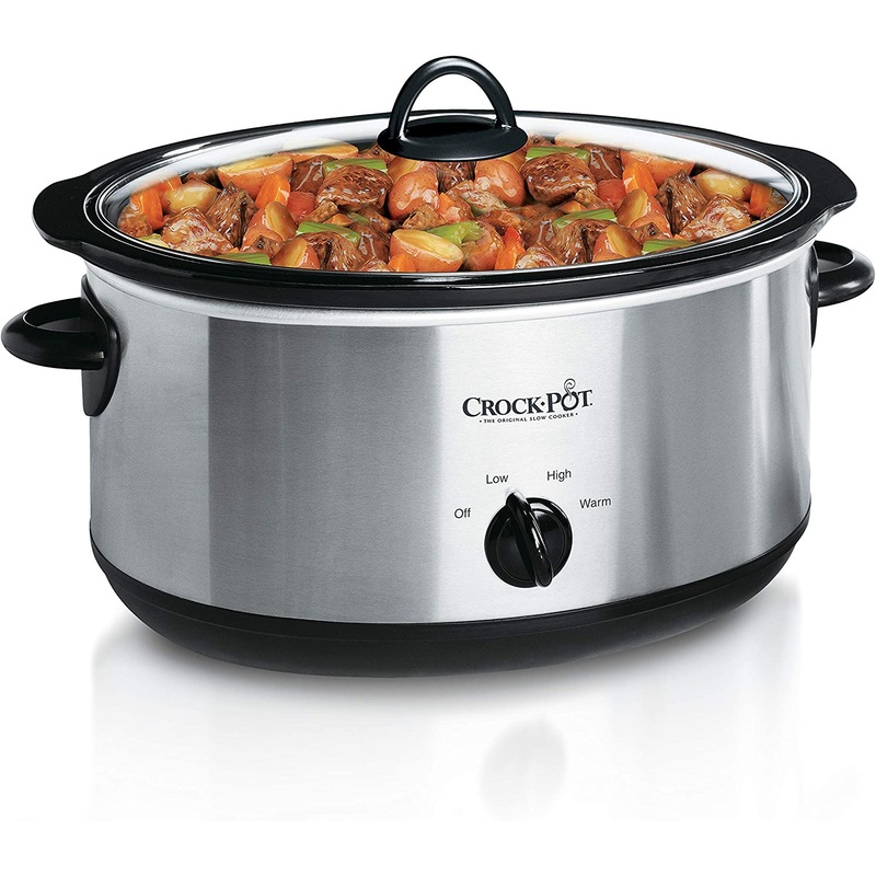 Crock-Pot 7 Quart Oval Manual Slow Cooker, Stainless Steel (SCV700-S-BR) | Bigbigmart.com