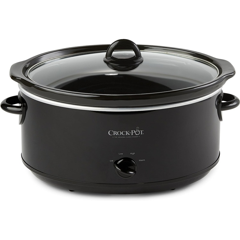 Crock-Pot Large 8 Quart Oval Manual Slow Cooker and Food Warmer, Black (SCV800-B) | Bigbigmart.com