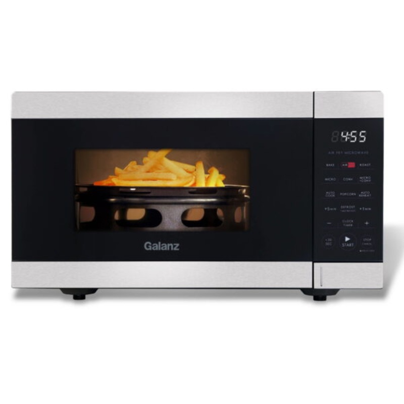 Galanz 0.9 cu. ft. Air Fry Countertop Microwave, 900 Watts, Stainless Steel | Bigbigmart.com