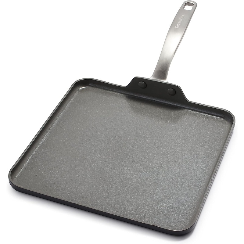 GreenPan Chatham Hard Anodized Healthy Ceramic Nonstick, 11 Griddle Pan, PFAS-Free, Dishwasher Safe, Oven Safe, Gray | Bigbigmart.com