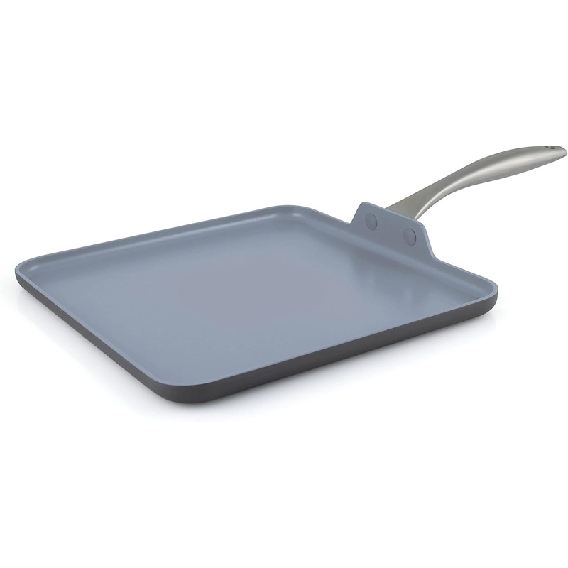GreenPan Lima Hard Anodized Healthy Ceramic Nonstick 11 Griddle Pan, PFAS-Free, Oven Safe, Gray | Bigbigmart.com