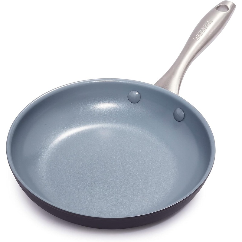GreenPan Lima Hard Anodized Healthy Ceramic Nonstick 8 Frying Pan Skillet, PFAS-Free, Oven Safe, Gray | Bigbigmart.com