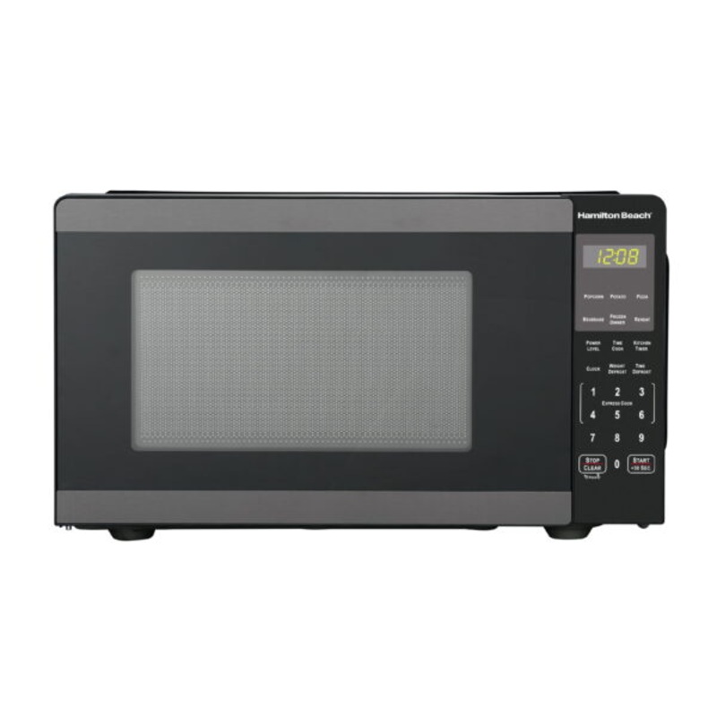 Hamilton Beach 0.9 cu. ft. Countertop Microwave Oven, 900 Watts, Black Stainless Steel | Bigbigmart.com