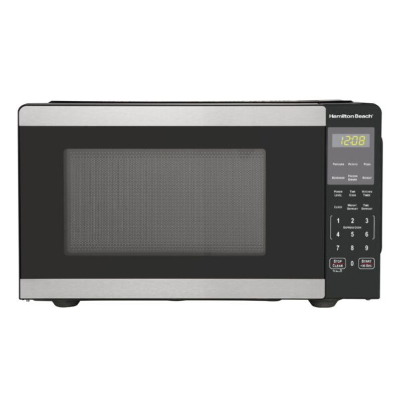 Hamilton Beach 0.9 Cu ft Countertop Microwave Oven, 900 Watts, Stainless Steel, New | Bigbigmart.com