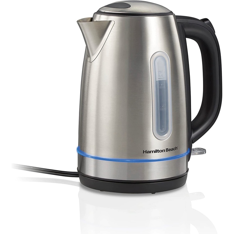 Hamilton Beach Electric Tea Kettle, Water Boiler & Heater, 1.7 Liter, Cordless Serving, 1500 Watts for Fast Boiling, (41037)