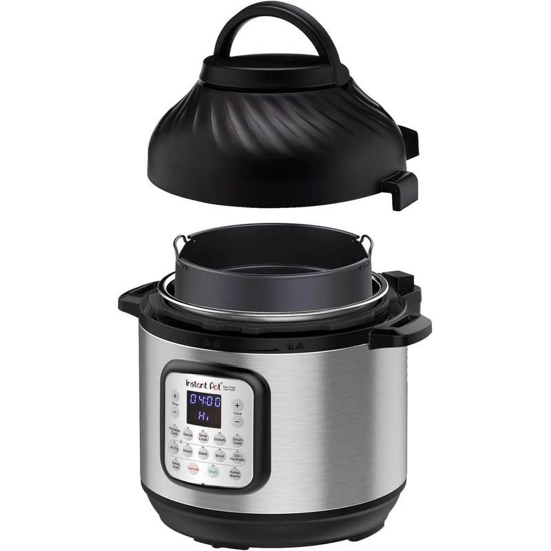 Instant Pot Duo Crisp 11-in-1 Air Fryer and Electric Pressure Cooker Combo with Multicooker Lids that Air Fries, Steams, Slow Cooks, Sauts, Dehydrates and More, Free App With 1900 Recipes, 6 Quart | Bigbigmart.com