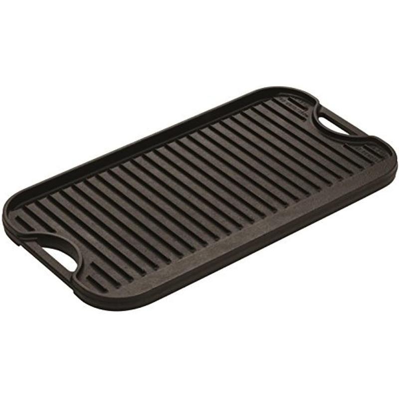 Lodge LPGI3 Cast Iron Reversible Grill/Griddle, 20-inch x 10.44-inch, Black | Bigbigmart.com
