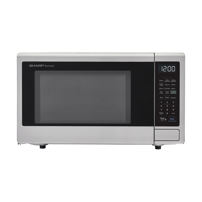 Sharp 1.1-Cu. Ft. Countertop Microwave with Alexa-Enabled Controls, Stainless Steel | Bigbigmart.com