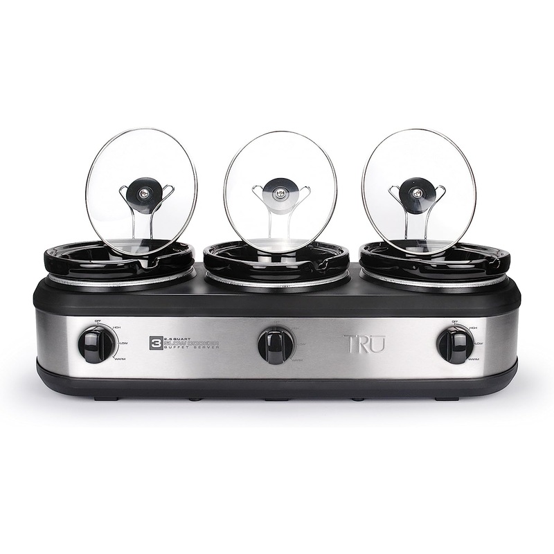 TRU Triple Buffet Server, 3 2-1/2-Quart Removable Inserts | Bigbigmart.com