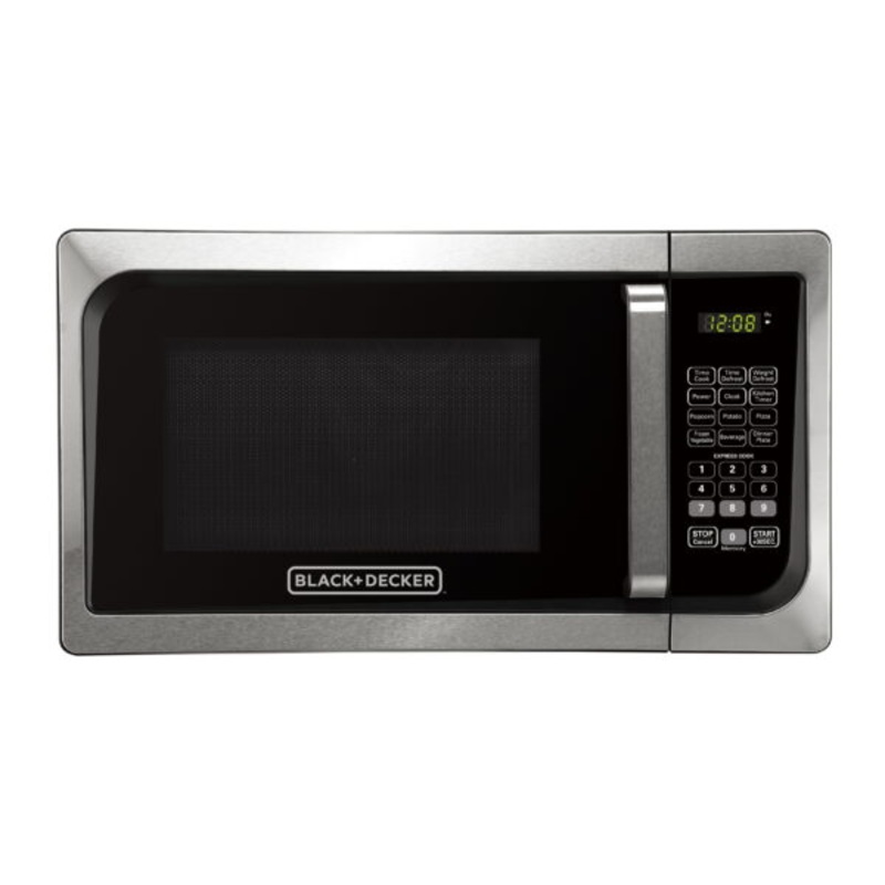 BLACK+DECKER EM925AJK-P1 0.9 Cu. Ft. Microwave With Pull Handle, Stainless Steel | Bigbigmart.com
