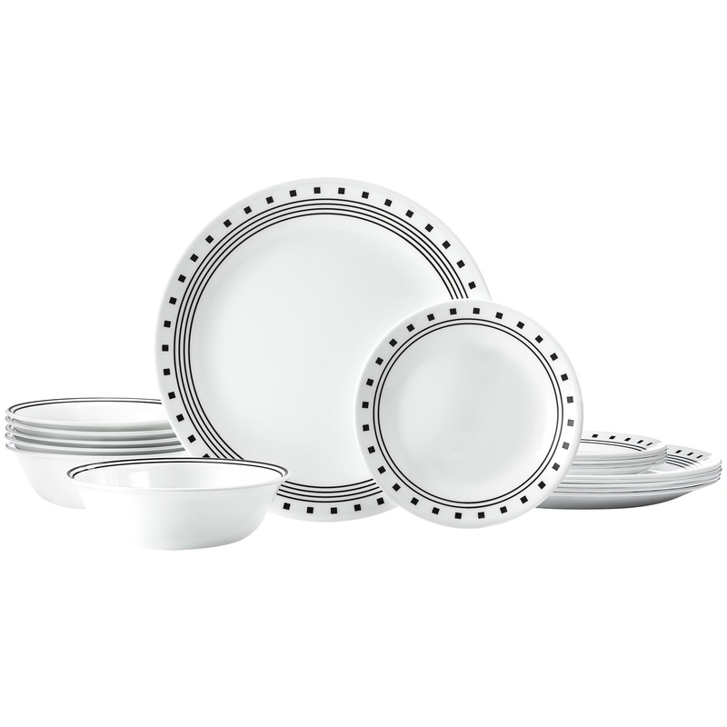 Corelle City Block 18-piece Dinnerware Set, Service for 6 | Bigbigmart.com