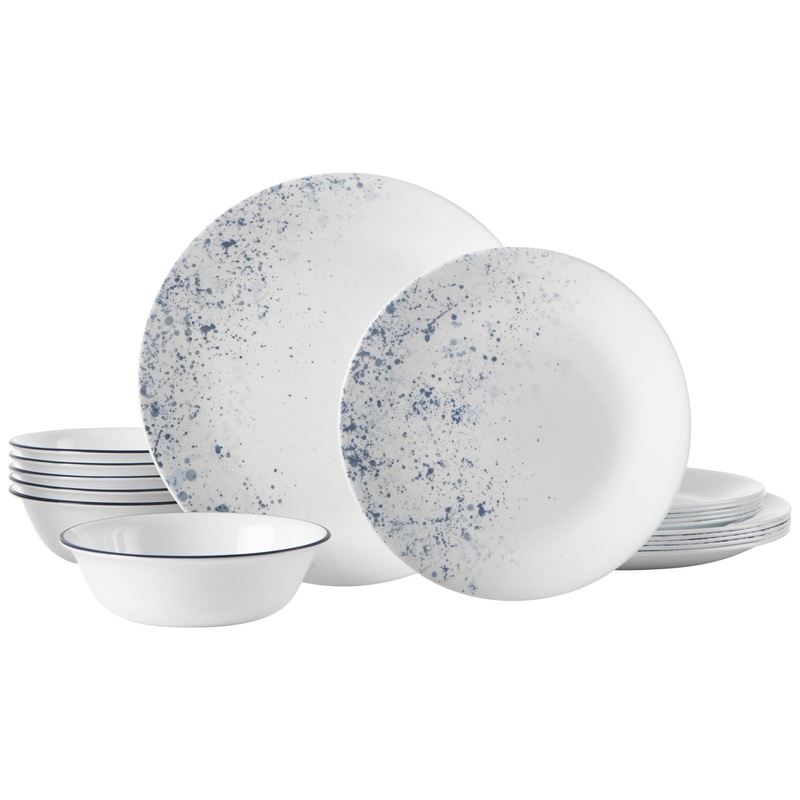 Corelle Indigo Speckle 18-piece Dinnerware Set, Service for 6 | Bigbigmart.com