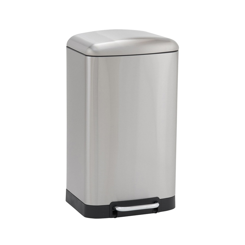 Design Trend 40 Liter / 10.5 Rectangle Stainless Steel Step On Trash Can | Bigbigmart.com