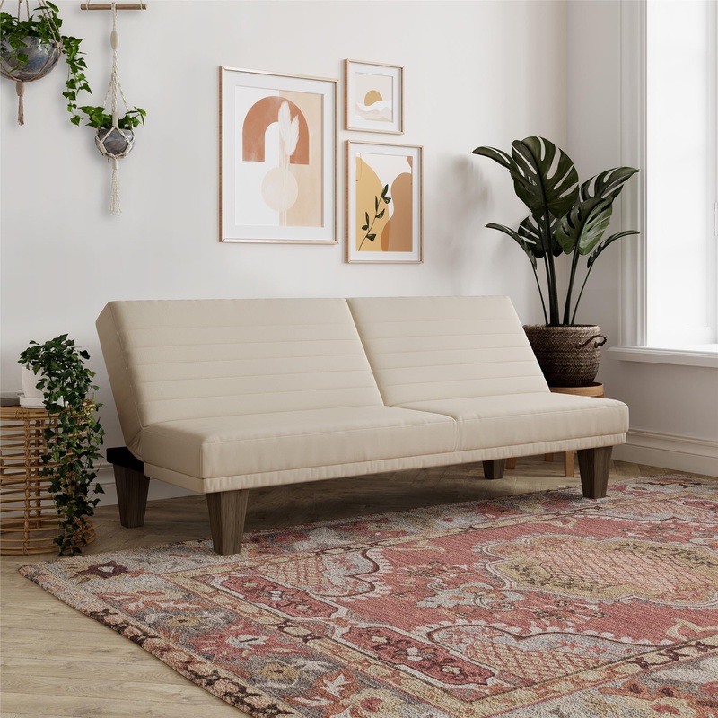 DHP Dillan Convertible Futon, Tan | Bigbigmart.com