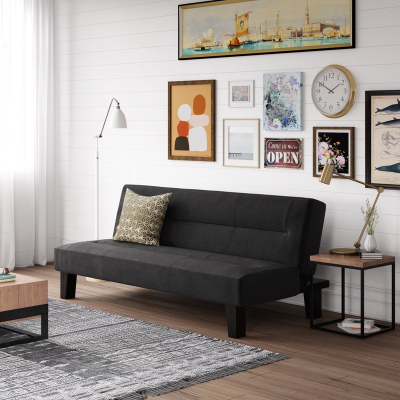 DHP Kebo Futon with Microfiber Cover, Black | Bigbigmart.com