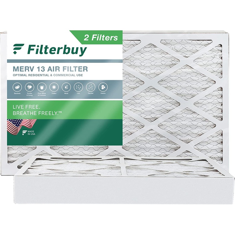 Filterbuy 16x25x4 MERV 13 Pleated HVAC AC Furnace Air Filters (2-Pack) | Bigbigmart.com