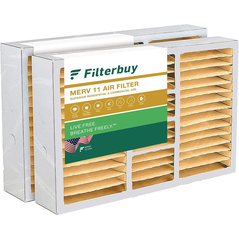 Filterbuy 16x25x5 MERV 11 Pleated HVAC AC Furnace Air Filters for Honeywell, Lennox, Carrier, Air Kontrol, Bryant, Day & Night, and Payne (2-Pack) | Bigbigmart.com