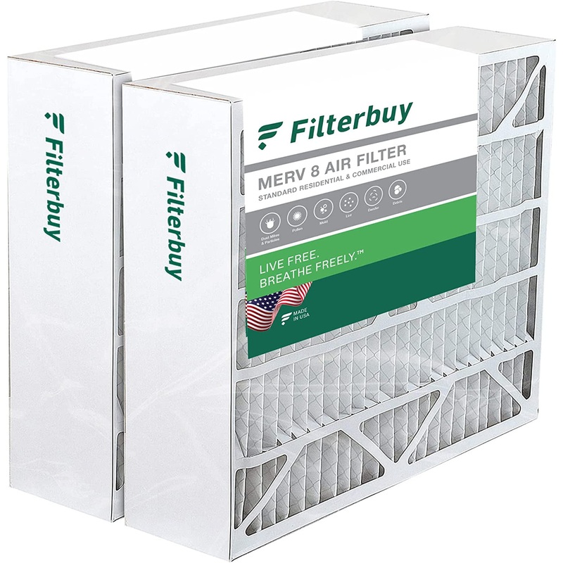 Filterbuy 20x25x6 MERV 8 Pleated HVAC AC Furnace Air Filters for Aprilaire Space-Gard (2-Pack) | Bigbigmart.com
